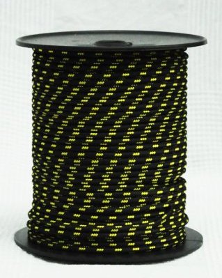 Djembe PES rope 6 mm Black / fluo yellow 100 m