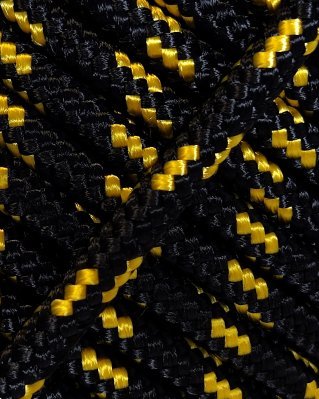 Reinforced djembe drum rope 5 mm Black / Fluo yellow 20 m