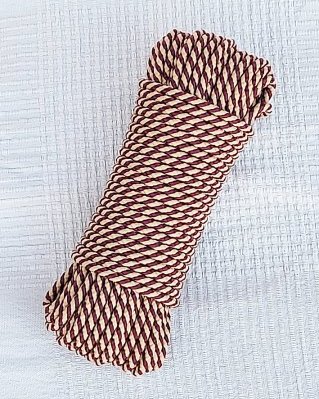 Djembe PES rope 5 mm Spiral Wine / beige 20 m