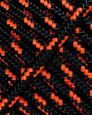 Reinforced djembe drum rope 5 mm Black / Fluo orange 100 m
