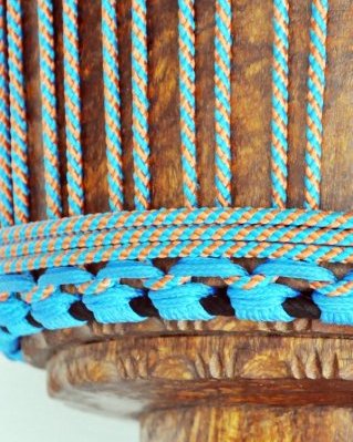 Djembe PES rope 5 mm Diagonale Blue / copper 100 m