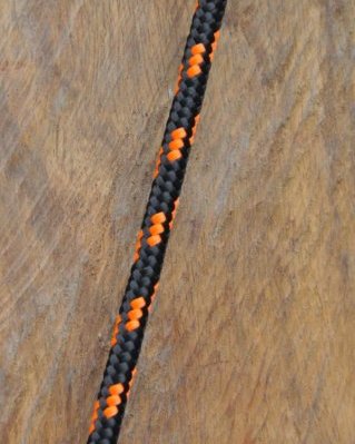 Djembe PES rope 6 mm Black / fluo orange 100 m