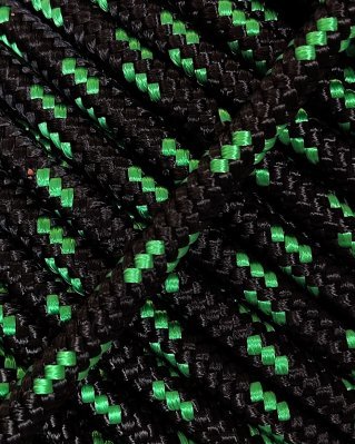 Reinforced djembe drum rope 5 mm Black / Green 20 m
