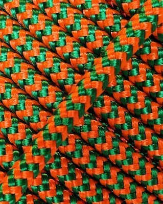Djembe PES rope 5 mm Herringbone Fluo orange / green 20 m
