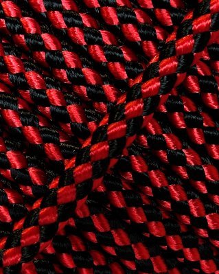 Djembe PES rope 5 mm Check Red / black 20 m