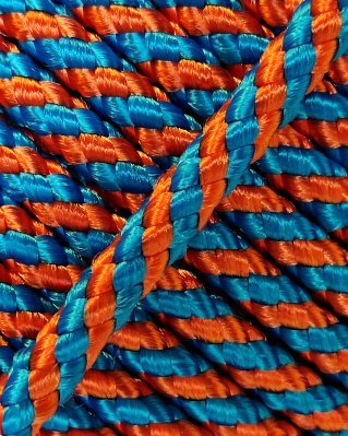 Djembe PES rope 5 mm Spiral Blue / copper 20 m