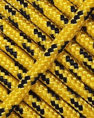 Reinforced djembe drum rope 5 mm Sunflower yellow / Black 100 m