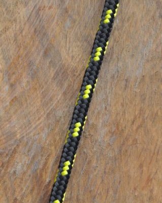 Djembe PES rope 6 mm Black / fluo yellow 100 m