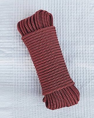 Djembe PES rope 5 mm Check Red / black 20 m