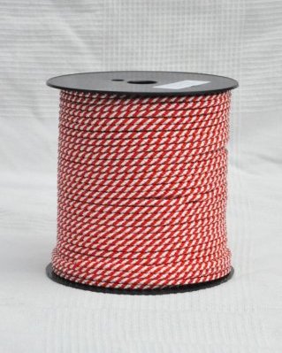 Djembe PES rope 5 mm Diagonale Red white 100 m
