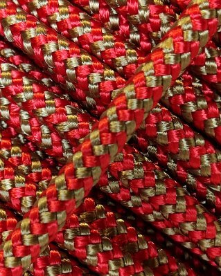 Djembe PES rope 5 mm Herringbone Red / brass 20 m