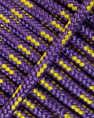 Reinforced djembe drum rope 5 mm Violet / Sunflower yellow 100 m