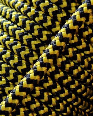Djembe PES rope 5 mm Herringbone Sunflower yellow / black 20 m
